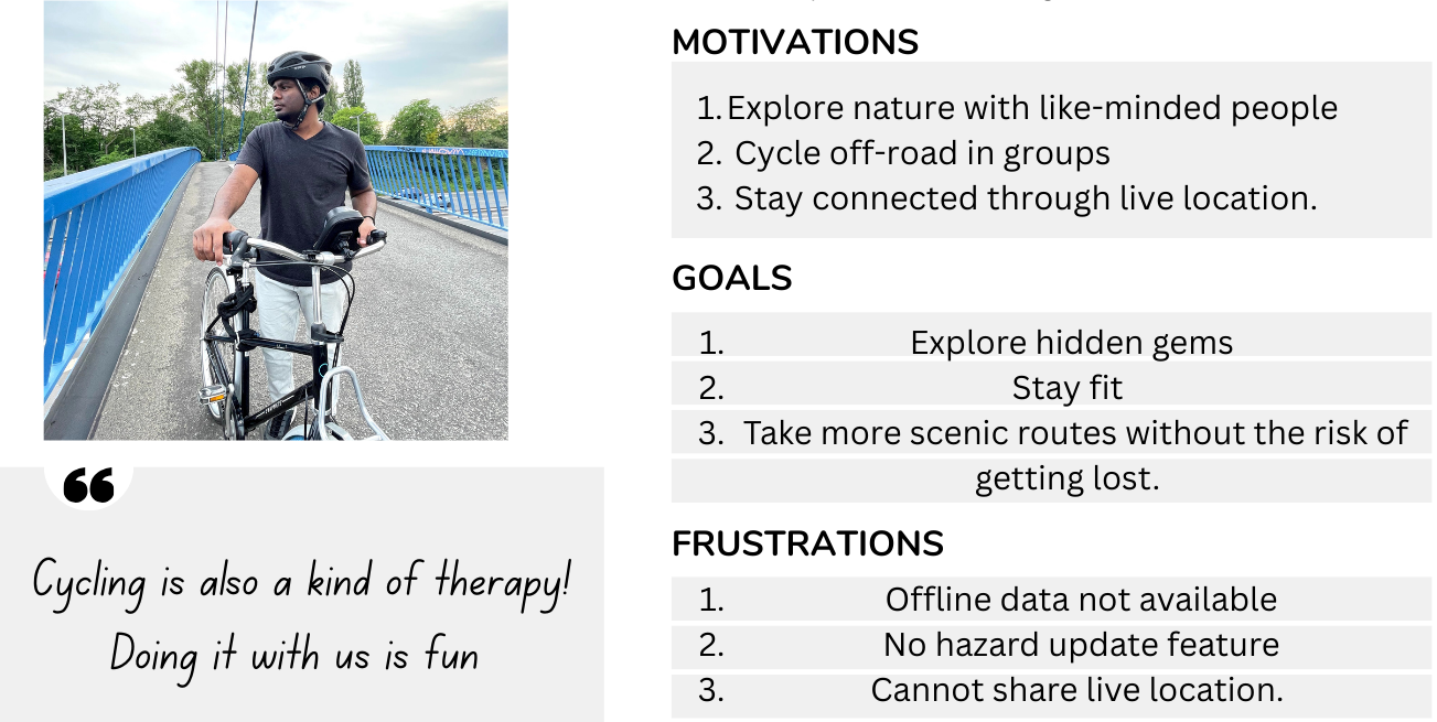 Persona snapshot: Louis Joshua (motivations, goals, frustrations)